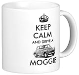 NOVELTY Keep Calm and Drive A MOGGIE ≈ Mug ≈ Gift for Classic Morris Minor 1000 moggie moggy Saloon car Van Pickup Traveller Owner - Carry on Style Mugs - REF M44