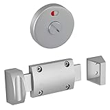 Satin Anodised Aluminium Cubicle Door Lock with Indicator Release and Open in Keep for Toilet Cubicles