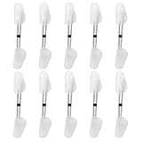 Taylor & Brown 10 Pairs of Plastic Shoe Trees Maintain Shape Shaper Shoes Footwear Stretcher Spiral Spring Transparent White Compatible for Men or Women Shoes