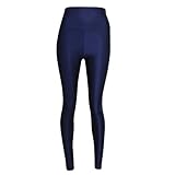 Candid Styles Womens American High Waisted Disco Dance Leggings Shiny Wet Look Pants PVC Yoga Pants 8-14 8-10 Navy