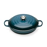 LE CREUSET Signature Sh.Casserole/braiser 26cm Deep Teal SS Knob