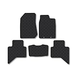 Isuzu D-Max (2012-2019) Rubber Van Mats Accessories Tailored Fit Compatible Accessory Waterproof Protection Non-Slip Car Floor Mats 3mm Thick Full Coverage Durable Coverage with Clips