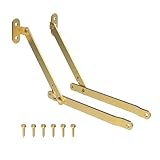 Heavy Duty Brass Plated Lid Stay | Lid Support Hinges for Drop Front Desk, Trunk, Chest | M-108