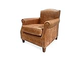 A Vintage Leather Arm Chair Presented in Genuine Vintage Tan Leather 'The Burlington' Hand Made In The UK