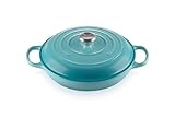 LE CREUSET Signature Sh.Casserole/braiser 30cm Caribbean SS Knob