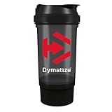 Dymatize Protein Shaker Bottle 500ml with supplement storage compartment – Including Strainer for Lump-free Shakes – Leak-Proof & Dishwasher safe, BPA & DHEP free