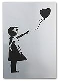 Banksy Balloon Girl Stencil / A5 Sheet Size (Design Measures 11.5x17cm) / Home Decor Art Painting Stencil