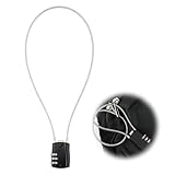 Combination Padlocks with 20 inch(50 Cm) Steel Cable Long Safety Lock Updated Flexible Wire Padlock Outdoor Waterproof Lock for Locker Luggage Suitcase Gun Case Toolbox Helmet, Black