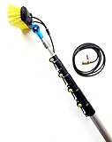 HI-TECH 16ft-20ft-24ft Telescopic Water Fed Window Cleaning Pole Kit Conservatory Hose Fed Cleaner Extendable Solar Panel Brush Kit, High Reach Window Cleaner Tool