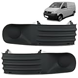 ROBUST 2 Pcs Front Bumper Left and Right Side Fog Light Grill Panel Trim Covers No Hole for VW Transporter T5 7H0807489B 7H0807490B 2003-2009