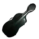 Cello Case Carbon Fiber Cello Box 4/4 Full Size Hard Case Hard Shell with Wheels, Comfortable Shoulder Straps(Color:Gray)