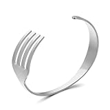 Fork Bracelet for Women Fork Shaped Bracelet Cuff Bracelet Gold Colored Fork Bracelet Opening Adjustable Bangle Jewelry Gift for Men and Women