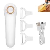 Electric Peeler Fruits and Vegetables,3-in-1 Handheld Julienne Peeler Slicer Electric Potato Stainless Steel Handheld Julienne Slicer Fruit Cucumber Carrot Machine for Kitchen