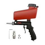 Flylin Pneumatic Sand Blaster, Portable Hand Held ABS Abrasive Sand Blasting Machine, Small Nozzle Air Sand Blaster Gun for Surface Cleanig Device Maintenance (Red)