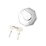 HEROFFIX Truck Locking Gas Cap for Mitsubishi Fuso Canter FE110 FE111 FE 211 Locking Fuel Tank Cap with 2 Keys No.MB022737 Black Silver Tone