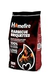 Homefiire BBQ Briquette 4kg | Long-Burning BBQ Fuel | Consistent Heat for Grilling & Roasting | Easy to Light, Low Ash | Ideal for Garden BBQs & Smokers