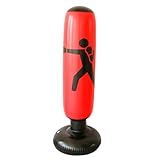 eBoutik - RED Inflatable Boxing Punch Bag – Christmas Fun Free-Standing Punching Bag for Home Workout – Xmas Heavy-Duty Training Gift –MMA, Kickboxing, Martial Arts –