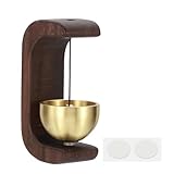 PATIKIL Shopkeepers Bell, Wood Door Chime Hanging Magnetic Door Bell Jingle Bells Metal Doorbell with Self-adhesive for Door Opening Business When Entering Decoration, Brown, C Shape