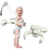 Orzbow Foldable Baby Bath Support, Adjustable Wall-Mounted Shower Stand for 6-36 Months, Stable & Strong Vacuum Suction, Fits All Smooth Surfaces, Mold & Moisture Proof, 1-Second Install, Grey
