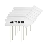 6pcs Arrow Yard Signs with Stakes - 17x6 Inch Plastic This Way Wedding Directional Signs for Birthday Party (White)