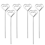 Lmyzcbzl Memo Clip Set, 6 Pcs Metal Wires, Heart Shape Note Card Holders, Photo Stand, Table Number Clip for Party, Wedding, Cake Décor