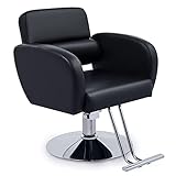 CO-Z Professional Barber Chair with Hydraulic Pump, 360 Swivel Classic Salon Chair for Hair Stylists Estheticians,Adjustable Height Hairdresser's Chair for Barbershops & Beauty Spas, 300kg Cap