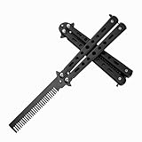One Piece Durable Metal Folding Comb Convenient Steel Hair Comb Lightweight Portable Training Butterfly Comb Foldable Hair Comb for Comb Trainer