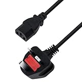 Xzrucst UK 3 Pin 3-Prong AC IN Power Cord Outlet Socket Cable Plug Lead Compatible with Fostex VF160 VF160EX VM200 VR800 ReCorder MP-1200 MP1200 Mixer