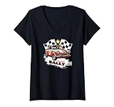 Womens Vintage Rally Shirt Car Racing Motorsport Rally Sport V-Neck T-Shirt