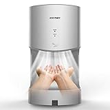 anydry 2630TS Hand Dryer Wall Mounted High Speed Hand Dryer with Drain Tray,Electric Hand Dryers for Toilets,Commercial or Household,1400W.(Silver)