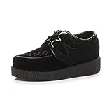 AJVANI Flatform Wedge Rockabilly Goth Brothel Creepers Platform Shoes Size 5 38 Black Suede