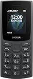 Nokia 105 2G Feature Phone with long-lasting battery, 12 hours of talk-time, wireless FM radio, large display, and tactile keyboard, Dual Sim - Charcoal