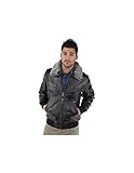 Schott Men's LC930D Blouson Long sleeve Jacket, Black, Large