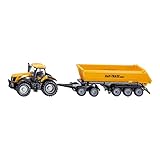 siku 1858, JCB Tractor with Dolly and Tipping Trailer, 1:87, Metal,Plastic, Yellow, Removable tipper body