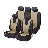 MaKeMoney Car Seat Covers For Honda H1 H2 H3 H4 H5 H6 H7 H8 H9 M6 C30 C70 C20R M2 C50, Seat Covers Protectors Cushion Full Resistant Non-Slip Interior Accessorie,B/Black Beige