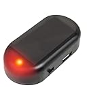 Solar-Powered Fake Car Alarm Flashing Light with Red Led Light Car Alarm System Anti-Theft Led Security Light Simulated Dummy Alarm Warning for Van Vehicle USB Backup Charging