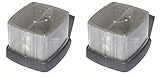 x 2 Square Front Marker Lights, Trailer, Lamp, 12v, Universal, Ifor, Rice, Bahill,