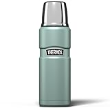 Thermos Stainless King 470ml Multi- Purpose Thermos Flask - Original-Style Flask can be Used as Travel Mug or Insulated Water Bottle for Daily Commute & Weekend Adventures – Duck Egg