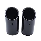 2 PCS/Set SHLPDFM Black colour Stainless Steel Exhaust Tail Muffler Tip Pipe Black 75mm Compatible with Audi A4 B8 Q5