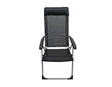Crusader Lollie Pop Folding Reclining Caravan Camping Chair 6 Position Black V780/B