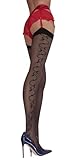 JUST BEAUTY TOUCH Stockings Patterned Sheer Size S - 4XL 20 Denier Designed to Be Worn with a Garter Belt