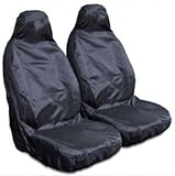 For Ford Focus All Years - Heavy Duty Black Pair Waterproof Car Front Seat Covers Protectors - 2 x Fronts