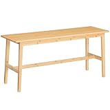 HOOBRO 100 cm Bamboo Dining Bench, Farmhouse Dining Table Bench Seat, for Kitchen, Living Room, Easy to Assemble, Sturdy and Stable, Natural EYL03CD01G2