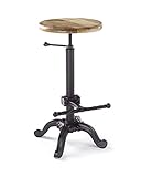 Elm home and garden Industrial urban rustic bar stool wooden top shabby vintage chic kitchen pub seat adjustable