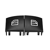 KSTE Window Switch Button Cover, ABS Window Switch Cap Replacement, 2pcs Car Electric Power Window Master Switch Cap Cover Compatible with Mercedes-Benz ML GL R Class 05-12