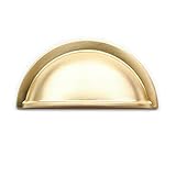 64mm Brushed Brass Cup Handle for Kitchen Cabinets | Bedroom | Bathroom | Furniture | Cupboards