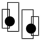 YiYa 2 Pcs Metal Wall Decor Black Geometric Metal Minimalist Wall Decor Vertical Abstract Wall Art Modern Geometric Wall Hanging for Home Living Room Bedroom (Geometric)