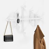 OUGPIU Wall Wardrobe,Minimalist Coat Hook Design,Modern Metal Wall-Mounted Coat Rack/Hooks,Rustic Coat Wall Mount Rack for Entrance,Living Room,Bedroom (White)