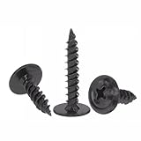 FandWay 100Pcs Wafer Head Self Tapping Screws,M4.2x13mm Wood Screws Black,Modified Truss Head Self Drilling Screw,Carbon Steel Sheet Metal Screw for Aluminum WoodWork Plastics.
