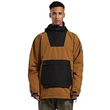 BSASB Womens Mens Ski Jackets Snowboard Coats Waterproof Windproof Pullover Jacket for Women Skiing Snowboarding Sports, Brown, S